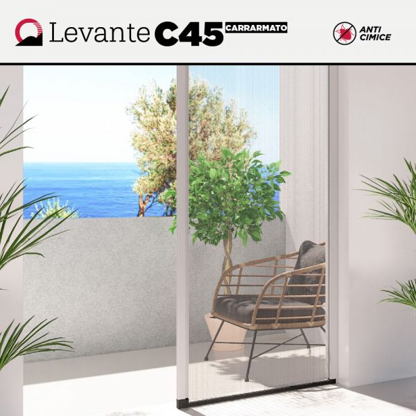 Zanzariera a carrarmato anti cimici LEVANTE C45 ad avvolgimento laterale