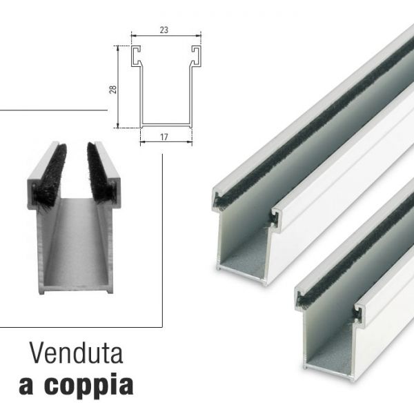Guida per tapparelle in alluminio 17x28